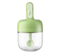 Barattolo portaspezie a prova di umidità con cucchiaio per organizzare e utilizzare la cucina senza sforzo (verde)