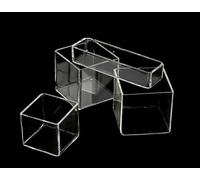 Barattolo quadrato in quarzo resistente alle alte temperature - Becher crogiolo SiO2 al 99,99% for uso di laboratorio, 1 pezzo(35 * 35 * 35mm)