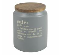 Barattolo sale 1100 ml in ceramica, coperchio in bambù, Victionary