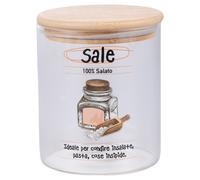 Barattolo sale 750 ml in vetro borosilicato, coperchio in bambù, SìChef