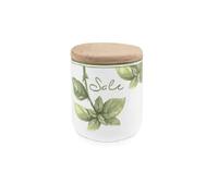 La Porcellana Bianca Barattolo cucina Sale con coperchio in legno "Coltivia" 1 LT