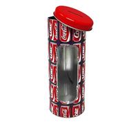 Barattolo Salvadanaio e Porta Cannucce Coca Cola in Latta Metallo Apribile e Riutilizzabile Colore Rosso 23x8,5 cm per Bar Pub Pizzeria e Locali Pubblici di Vendita Bevande