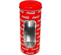 Barattolo Salvadanaio e Porta Cannucce Coca Cola in Latta Metallo Apribile e Riutilizzabile Colore Rosso 23x8,5