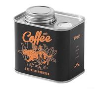 Barattolo sigillato per chicchi di caffè, realizzato in robusta latta con coperchio ermetico e valvola di rilascio del gas unidirezionale (nero)