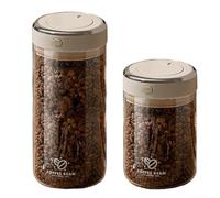 Barattolo sottovuoto per caffè, 1700 ml, barattolo ermetico in vetro per chicchi di caffè, tè, noci, con date-tracker e pulsante di rilascio della pressione (1.700 ml)