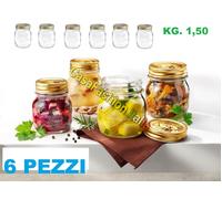 BARATTOLO VASETTO 6 PEZZI LT.1,50 BORMIOLI QUATTRO STAGIONI CON CAPSULA TOP