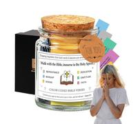 Barattolo Versetti Biblici - Vaso Note, Scritture Preghiera Colorate | Regalo Cristiano Devozionale Donne Uomini | Ispirazione Quotidiana Incoraggiamento Religioso Coperchio Sicuro Fede Spirito