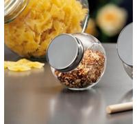 BARATTOLO VETRO CON COPERCHIO METALLO BARATTOLINO PORTA CONFETTI BOMBONIERA 8X6