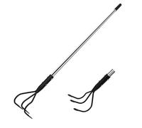 BARAYSTUS Coltivatore a mano, robusto coltivatore a mano lungo 145 cm, in acciaio al carbonio, lunghezza regolabile, attrezzi da giardino, coltivatore a 3 denti per il giardino, allentamento del