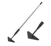BARAYSTUS Triangle Garden Hoe, Carbon Steel Weed Remover Edger Lawn Tool with Stainless Steel Long Handle, Weed Puller Long Handle Hoe for Digging Weeding Hoeing Loosing Soil