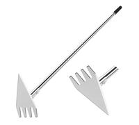 BARAYSTUS Zappa da giardino a doppia testa, multifunzione, in acciaio inox, antiscivolo, regolabile, manico lungo ergonomico, per allentare e diserbo