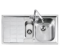 Barazza Lavello a una vasca con vaschetta e gocciolatoio sx B_LEVEL 1LLV100/S finitura inox satinato da 86x50 cm