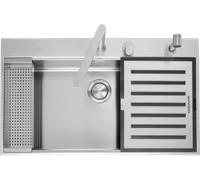 Barazza Lavello una vasca B_ KIT 1LBF9K finitura inox satinato da 86x51 cm Con kit accessori e miscelatore - IN PROMOZIONE FINO AL 8/08