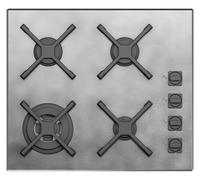 Barazza Piano cottura a gas UNIQUE 1PUN64 finitura inox vintage da 59 cm