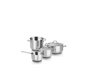 Barazzoni 6 Pezzi, Cuocimania Batteria, Acciaio Inox 18/10. Made in Italy, Argento