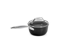 Barazzoni Black Titan Pro, Casseruola ML ø16cm con coperchio in vetro, Manico in acciaio rivettato, Antiaderente Titan Pro (5 Strati). Made in Italy