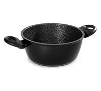 Barazzoni Granitica Extra Casseruola due manici, rivestimento interno innovativo Marmotech a 5 strati effetto pietra, Diametro cm 24, Litri 4,1. Made in Italy