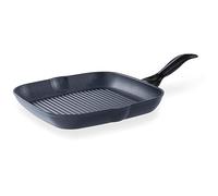 Barazzoni, Grill con rivestimento in Ceramica, Alluminio, 28 * 28cm, Manico Ergonomico, Adatta anche per Induzione, NO PFAS, Made in Italy