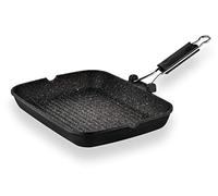 Barazzoni Bistecchiera 35x25, Manico pieghevole, Alluminio Pressofuso, Made in Italy, Nero Puntinato