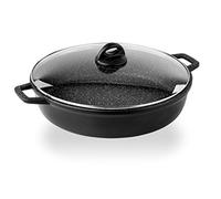 Barazzoni Le Cotture Speciali Tegame con Coperchio, Alluminio Pressofuso, Nero, 36 cm