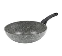 Barazzoni Monolitica Saltapasta/Wok, Rivestimento Interno in Marmotech Plus a 6 Strati Effetto Pietra, Diametro cm 28, Litri 3.7. Made in Italy.