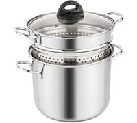 BARAZZONI PASATIOLA IN ACCIAIO INOX 22 CM CON COPERCHIO IN VETRO