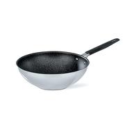 Barazzoni Saltapasta Wok ø28cm, Acciaio Inox 18/10 con rivestimento antiaderente,Capacità 3.70lt, adatto anche per Induzione, Made in Italy