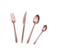 Barazzoni, Set di Posate da Tavola Malachite per 6 persone, 24 pezzi in Acciaio Inox finitura PVD Bronzo, Versione Satinata: 6 forchette, 6 cucchiai, 6 coltelli, 6 cucchiaini da tè