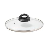 Barazzoni Spa, Coperchio in Vetro, Pomolo Nero, Bordo Inox, 28 cm