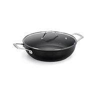 Barazzoni Black Titan Pro, Tegame ø28cm con coperchio in vetro, Manico in acciaio rivettato, Antiaderente Titan Pro (5 Strati). Adatta ad induzione. Made in Italy