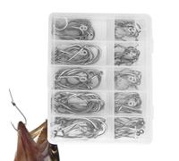 Barb Hook - Set di 10 ganci da, e attrezzature per la per bassi, salmone, muschio, F per pesci di mare