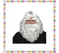 Barba Babbo Natale Finta da Santa Clouse Parrucca Bianca con Baffi
