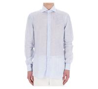 Barba - Camicia in lino su misura per primavera-estate - - Shirts - Uomo - Blu - 2XL