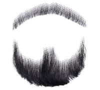 Barba Capelli umani Barba realistica Baffi Capelli invisibili per il viso Costume Pizzo per uomo Vestirsi Costume cosplay di Halloween Party Nero