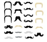 Barba Finta,Baffi Finti,Baffi Finti Uomo,Barba di Halloween,I Baffi,Baffi Finti Autoadesivi,Set 24 Pezzi Di Baffi In Pelliccia Sintetica In Legno Per Il Fai Da Te,Baffi Finti Professionali,Fake Beard