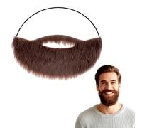 Barba finta, barba finta, accessorio per feste in costume, colore: marrone