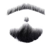 Barba finta, barbe finte realistiche, capelli di pizzo umano Falsi false, baffi finti invisibili in pizzo per gli uomini che si veste di Halloween