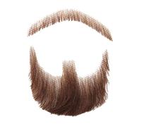Barba Finta Capelli Umani Baffi Barba Da Uomo Barba per Costume Baffi Finti Barba per Adulti Trucco Realistico Costume Pizzo Barbe Da Uomo Marrone