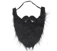Barba finta divertente, costume di flanella con baffi finti, baffi finti stimolati, accessori per capelli uomo selvaggio, per feste in famiglia, cosplay, teatro scolastico (Grande barba nera)