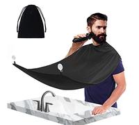 Barba Grembiule Beard Apron Cattura Barba e Capelli,Impermeabile Beard Apron Cattura Barba e Capelli,Grembiule barba con Ventose per Specchio,usato per rasatura capelli e baffi nel bagno,Nero.