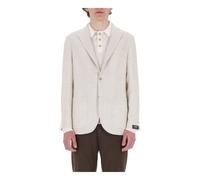 Barba, ,Jackets ,Uomo ,Bianco ,L Giacca principe di Galles in lino-cotone-seta