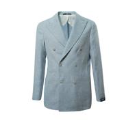 Barba, ,Jackets ,Uomo ,Blu ,M Giacca in Lino Doppiopetto