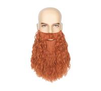 Barba lunga e riccia mago con fascia elastica novità trattamenti per il viso capelli Halloween barba finta baffi per cosplay forniture per feste divertenti costume baffi di Halloween