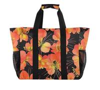 Barbados Pride Of Barbados Beauty Flower Utility Bag Pieghevole Con Scomparti Tela Tote Bag Per Spiaggia, Barbados Orgoglio di Barbados bellezza fiore, 1 size, Moda