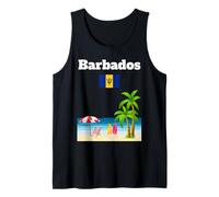 Barbados Spiaggia Souvenir Palma Tropicale Barbados Bandiera Canotta
