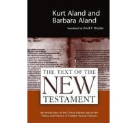Barbara Aland K Text of the New Testament an Introduction to the Cri (Tascabile)