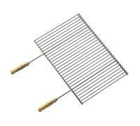 barbecook Griglia per Barbecue con Manici in Legno, Accessori per Barbecue in Acciaio Inossidabile, Argento, 90 x 40 cm