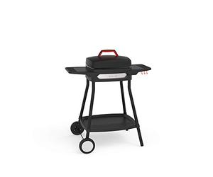 Barbecook barbecue elettrico Alexia 5111 su base con ripiani e rotelle, barbecue da balcone, nero, 84x55x97cm