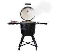 Barbecook barbecue Kamado Kamal 2.0 Large, per grigliare, affumicare, cuocere a vapore e arrostire, nero opaco, 128×78×115cm