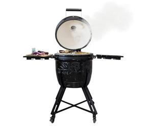 Barbecook barbecue Kamado Kamal 2.0 Large, per grigliare, affumicare, cuocere a vapore e arrostire, nero opaco, 128×78×115cm